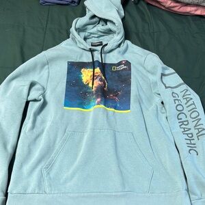 National Geographic Blue Pullover Hoodie Sweatshirt